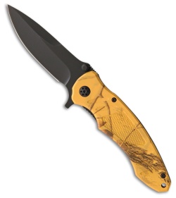 ABKT Renegade Liner Lock Knife RealTree Blaze Orange (3.5" Black) AB024AB