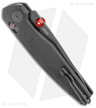 Acta Non Verba Knives A200 Sleipner A-Lock Knife Black G-10 (3.5" Black DLC) ANV