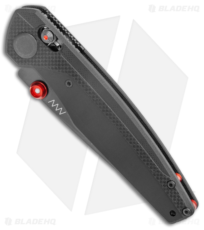 Acta Non Verba Knives A200 Sleipner A-Lock Knife Black G-10 (3.5" Black DLC) ANV