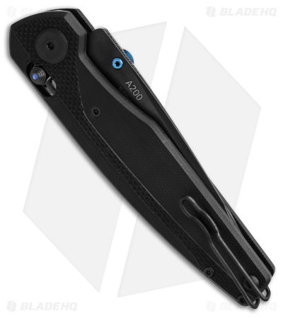 Acta Non Verba A200 A-Lock Knife Black G-10/Blue (3.5" Black) Blade HQ Exclusive