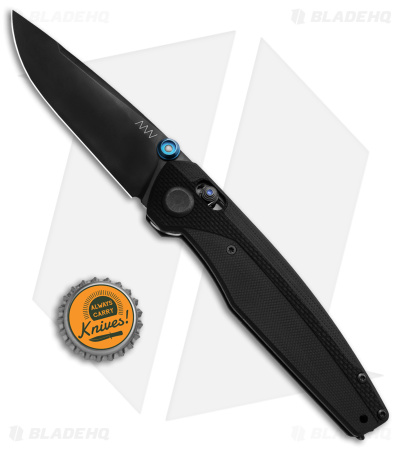 Acta Non Verba A200 A-Lock Knife Black G-10/Blue (3.5" Black) Blade HQ Exclusive