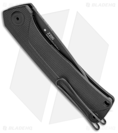 Acta Non Verba Knives Z200 Liner Lock Knife Black G-10 (3.5" DLC Black) 
