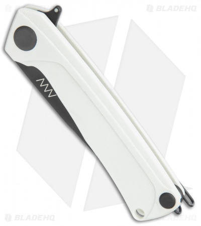 Acta Non Verba Knives  Z100 Liner Lock Knife White G-10 (3.5" Black DLC)
