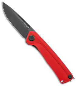 Acta Non Verba Knives Z200 Liner Lock Knife Red G-10 (3.5" Black DLC)