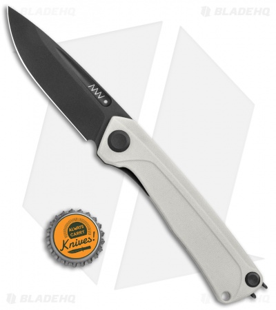 Acta Non Verba Knives Z200 Liner Lock Knife White G-10 (3.5" Black DLC)