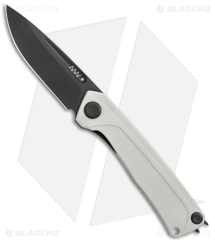 Acta Non Verba Knives Z200 Liner Lock Knife White G-10 (3.5" Black DLC)
