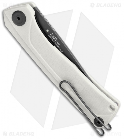 Acta Non Verba Knives Z200 Liner Lock Knife White G-10 (3.5" Black DLC)