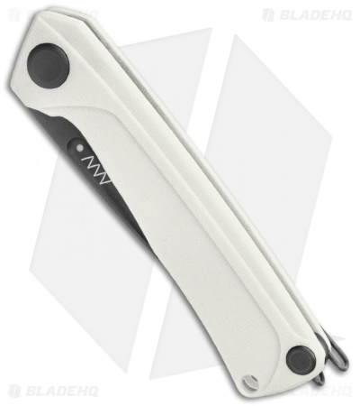 Acta Non Verba Knives Z200 Liner Lock Knife White G-10 (3.5" Black DLC)