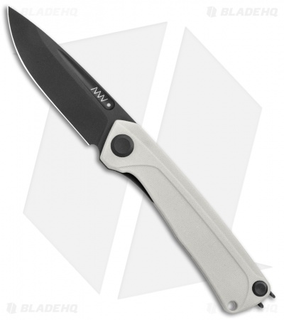 Acta Non Verba Knives Z200 Liner Lock Knife White G-10 (3.5" Black DLC)