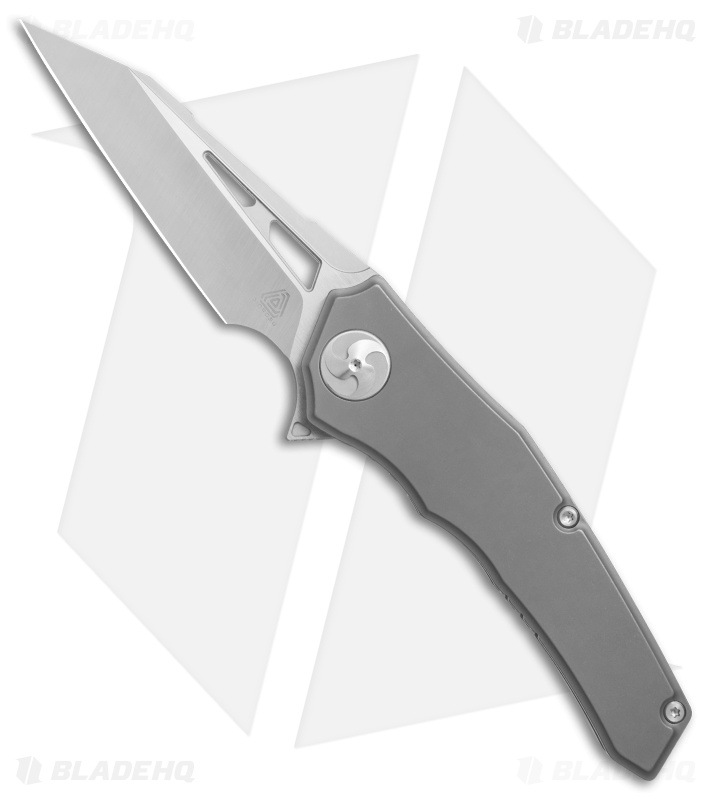 Aiorosu Knives Elite Frame Lock Flipper Knife Stonewash Ti (3.5" Satin) AE03