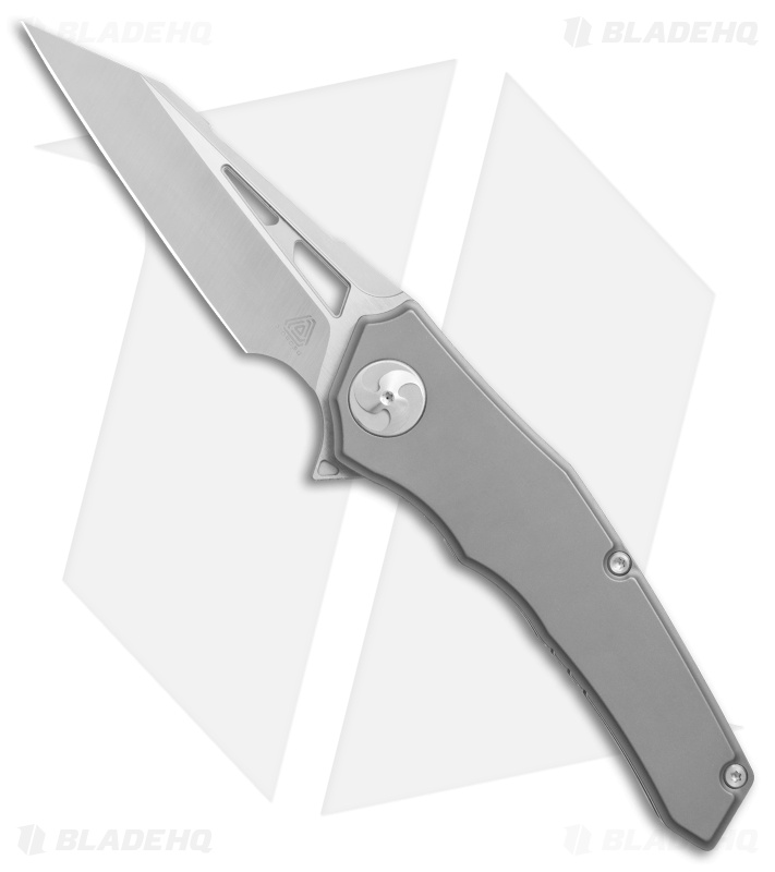 Aiorosu Knives Elite Frame Lock Flipper Knife Sandblasted Ti (3.6" Satin) AE01