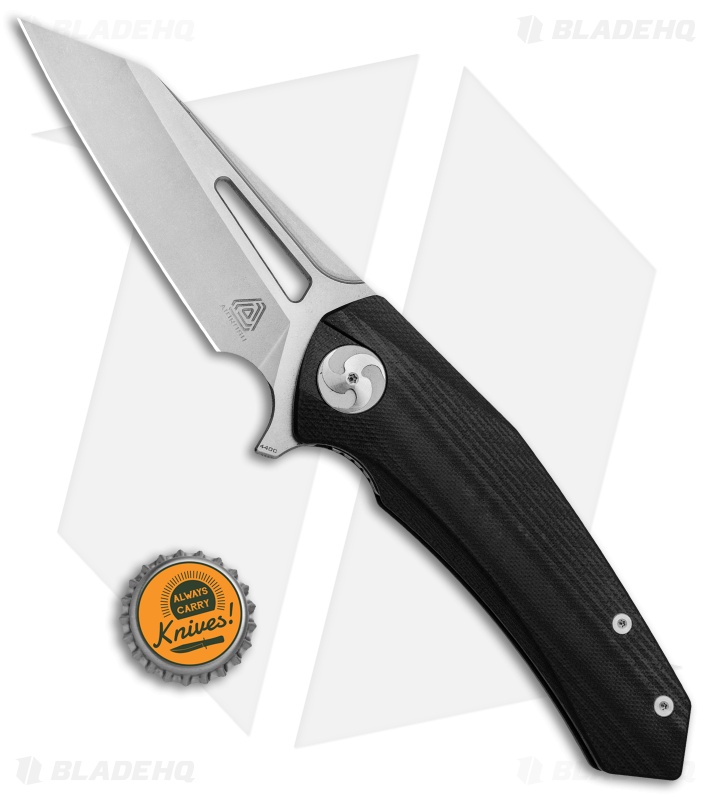 Aiorosu Knives Tornado Liner Lock Flipper Knife Black G-10 (3.8