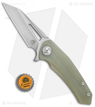 Aiorosu Knives Tornado Liner Lock Flipper Knife Jade G-10 (3.8" Stonewash) AT02