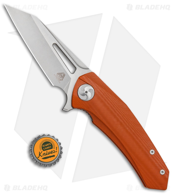 Aiorosu Knives Tornado Liner Lock Flipper Knife Orange G-10 (3.8