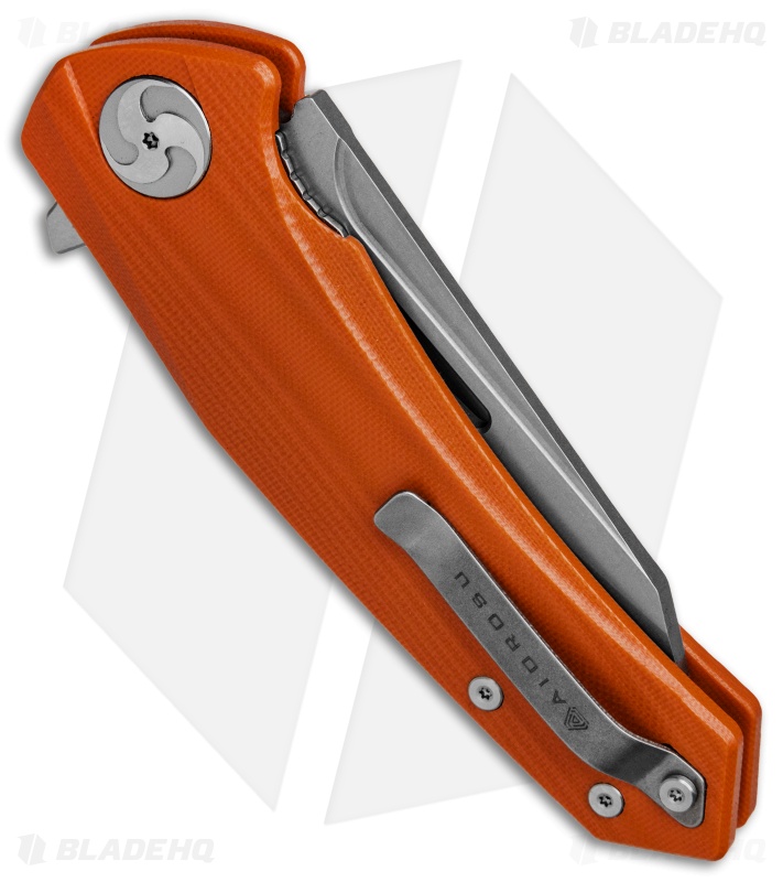 Aiorosu Knives Tornado Liner Lock Flipper Knife Orange G-10 (3.8