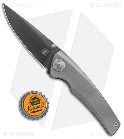 Aiorosu Knives Zong Frame Lock Knife Sandblast Titanium (3.1" Gray) AZ06