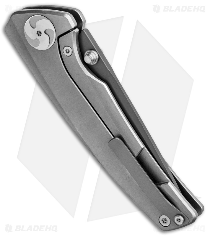 Aiorosu Knives Zong Frame Lock Knife Sandblast Titanium (3.1" Gray) AZ06
