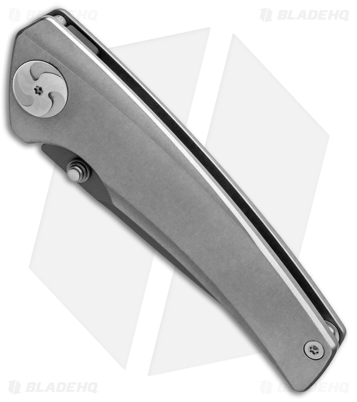 Aiorosu Knives Zong Frame Lock Knife Sandblast Titanium (3.1" Gray) AZ06