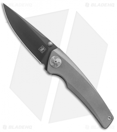 Aiorosu Knives Zong Frame Lock Knife Sandblast Titanium (3.1" Gray) AZ06