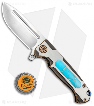 Andre de Villiers Custom Pathfinder Mini Knife Turquoise/Ti (3.2" Satin) AdV