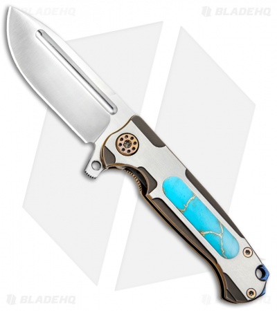 Andre de Villiers Custom Pathfinder Mini Knife Turquoise/Ti (3.2" Satin) AdV