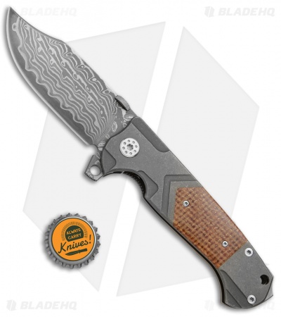 Andre De Villiers Custom Bowie Frame Lock Knife Kevlar/Ti (VG-10 Damascus) AdV