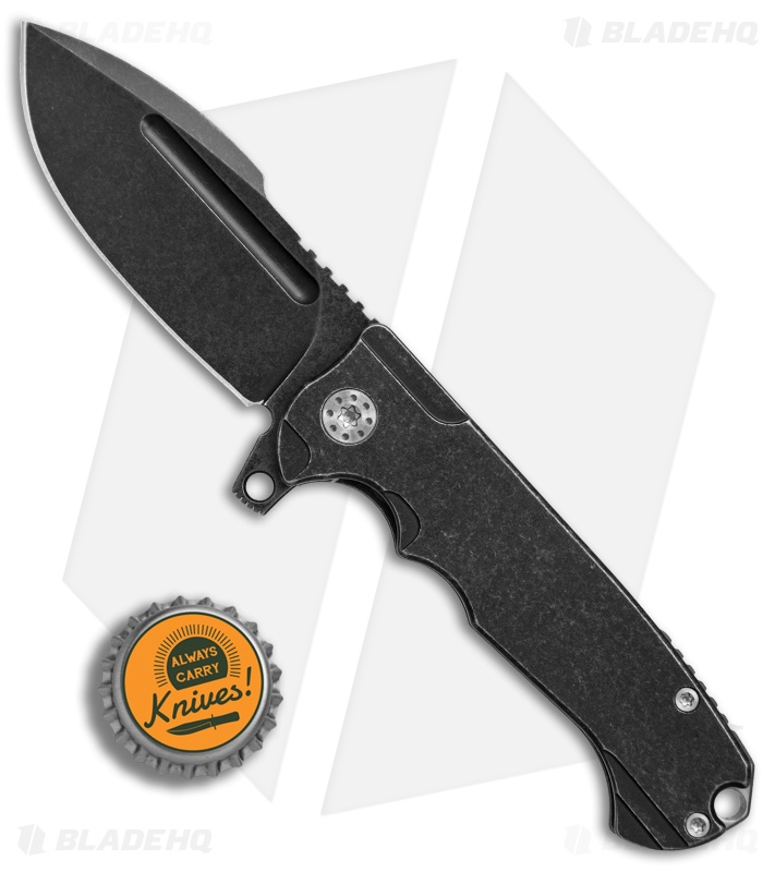 Andre De Villiers Mini Harpoon Prototype Knife Black Ti (3.1" Black SW) AdV