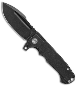 Andre De Villiers Mini Harpoon Prototype Knife Black Ti (3.1" Black SW) AdV