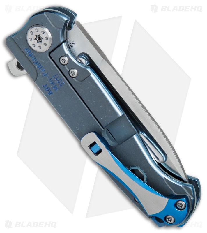 Andre de Villiers Mini Pathfinder Knife 3D Sky Blue Ti (3.2" Satin) AdV