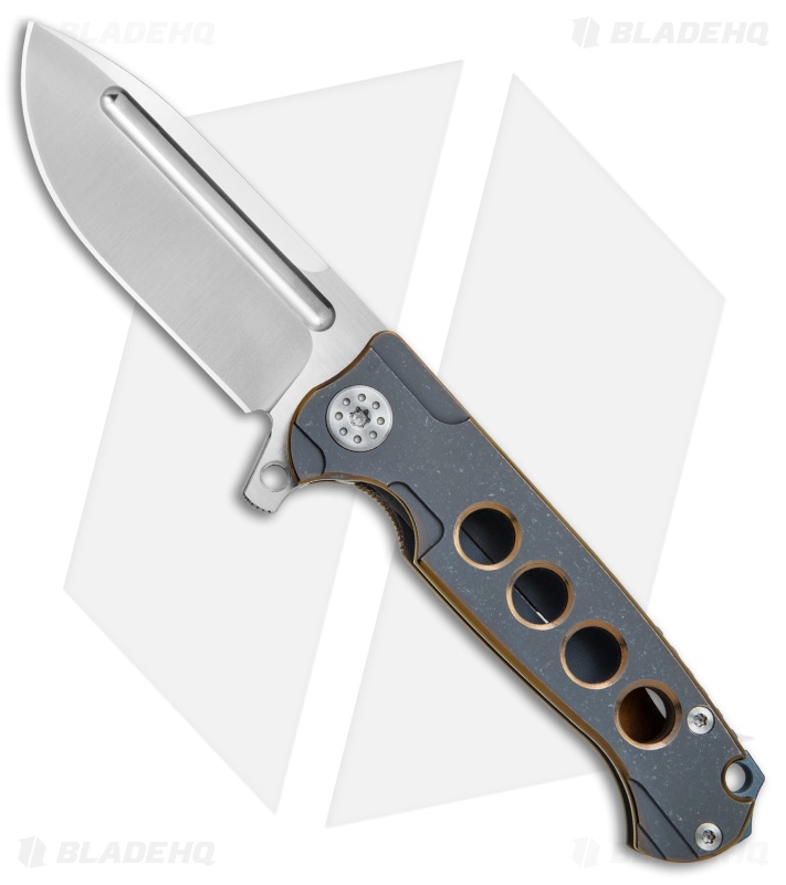 Andre de Villiers Mini Pathfinder Knife 3D Blue/Gold Ti (3.2" Satin) AdV