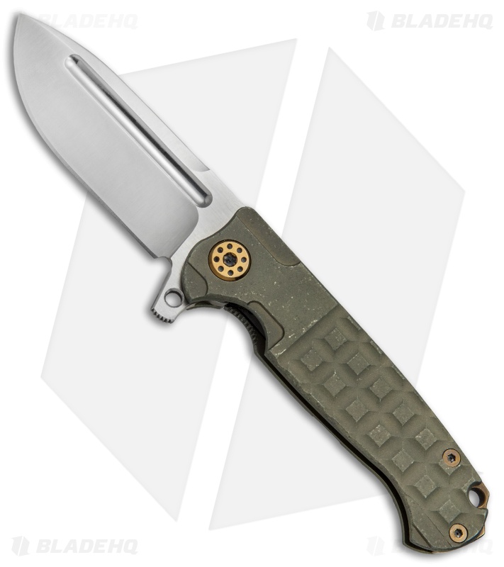 Andre de Villiers Pathfinder Mini Knife Knurled Bronze/Gold Ti (3.2" Satin) AdV
