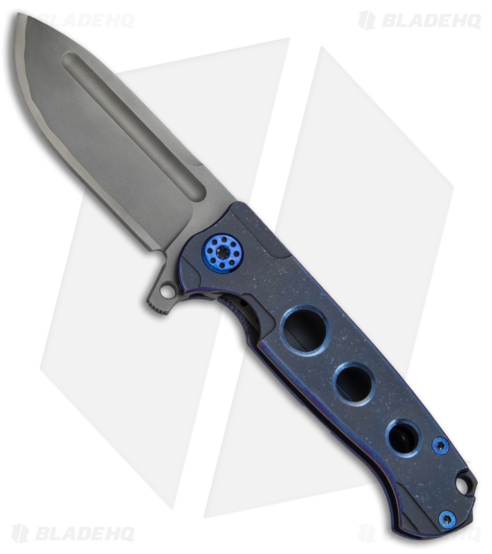 Andre de Villiers Pathfinder Mini Knife 3D Blue Ti (3.2" BB Hamon) AdV