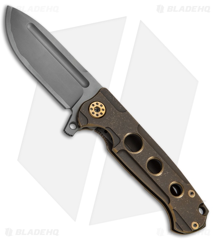 Andre de Villiers Pathfinder Mini Knife 3D Bronze/Gold Ti (3.2" BB Hamon) AdV