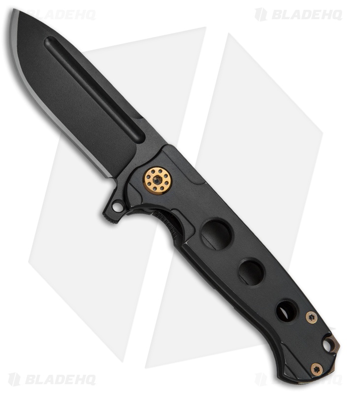Andre de Villiers Pathfinder Mini Knife 3D Black/Gold Ti (3.2" Black) AdV