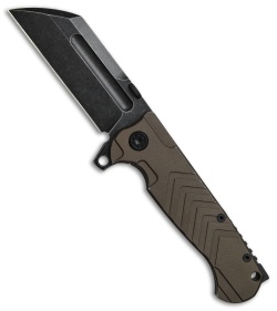 Andre de Villiers Tac Butcher Frame Lock Knife FDE Arrow (4" Black SW) AdV