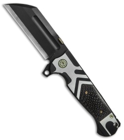 Andre de Villiers Tac Butcher Frame Lock Knife LSCF/Two-Tone (4" Black) AdV