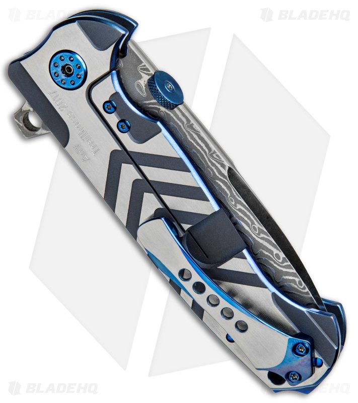 Andre de Villiers Custom TrailBoss Knife Arrow Ti/White C-Tek (3.875" Damascus)