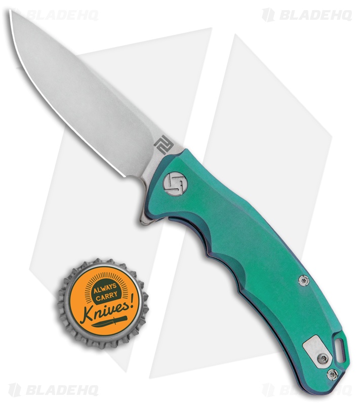 Artisan Cutlery Tradition Frame Lock Knife Green Titanium 1702GSGN