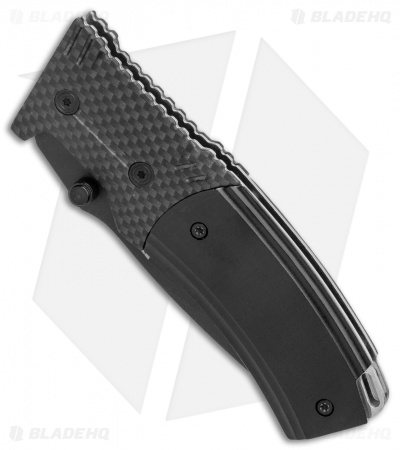 Bad Blood Liner Lock Pocket Knife G-10/Carbon Fiber (3.3" Black Serr)