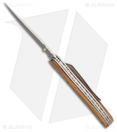 Baladeo Variation Laguiole Liner Lock Knife Zebra Wood (3.75" Bead Blast)