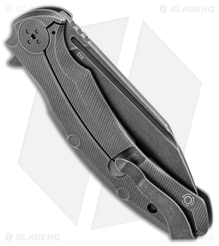 Bastinelli Creations Trigger Frame Lock Knife Titanium (3.75" Black Stonewash)