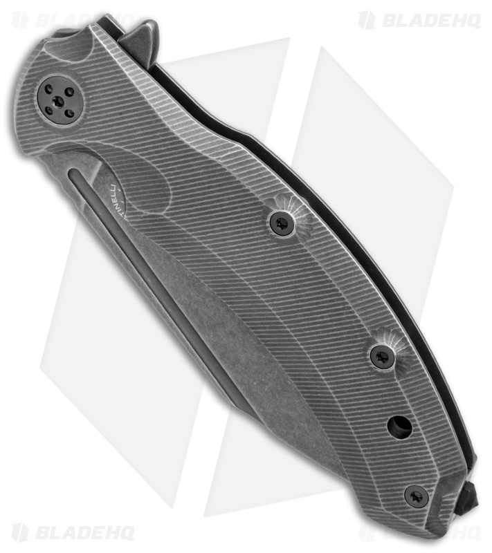 Bastinelli Creations Trigger Frame Lock Knife Titanium (3.75" Black Stonewash)
