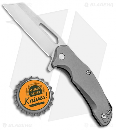 Bastion Braza Mini Bro Cleaver Frame Lock Gray Stainless (2" Satin) 