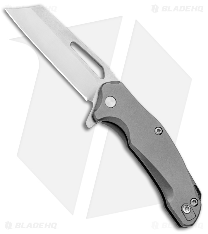 Bastion Braza Mini Bro Cleaver Frame Lock Gray Stainless (2" Satin) 