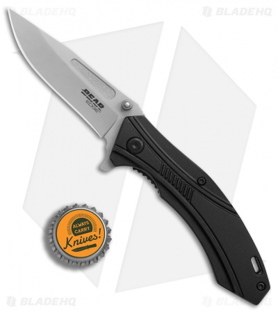 Bear Edge 61113 Spring Assisted Knife Black Aluminum  (2.8" Bead Blast) 