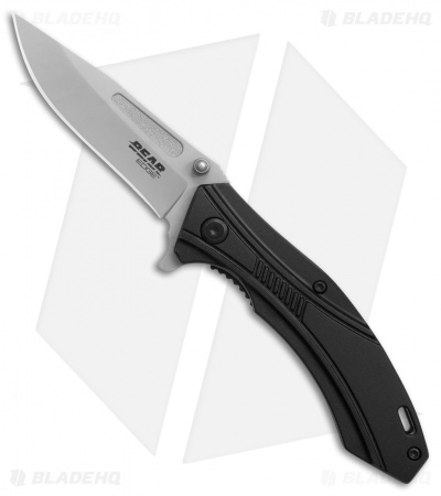 Bear Edge 61113 Spring Assisted Knife Black Aluminum  (2.8" Bead Blast) 