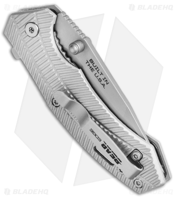 Bear Edge Small Aluminum Sideliner Liner Lock Knife Gray (2.5" Gray) 61109