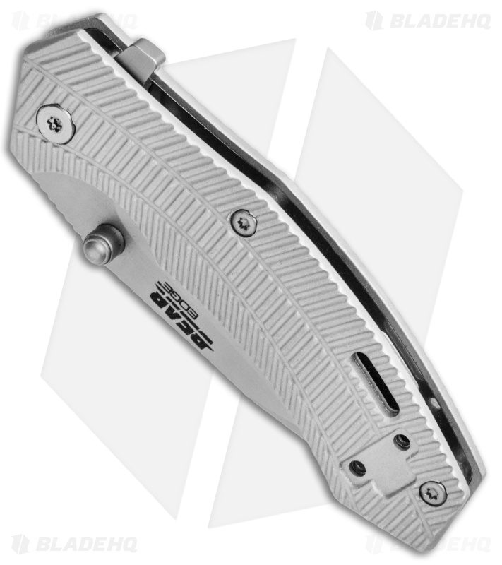 Bear Edge Small Aluminum Sideliner Liner Lock Knife Gray (2.5" Gray) 61109