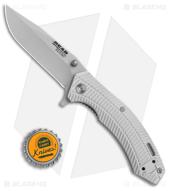 Bear Edge Aluminum Sideliner Liner Lock Knife Gray (3.25" Gray) 61105