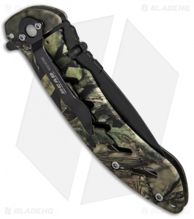 Bear Edge Large Brisk 1.0 Frame Lock Knife Mossy Oak Camo (3.6" Black) 